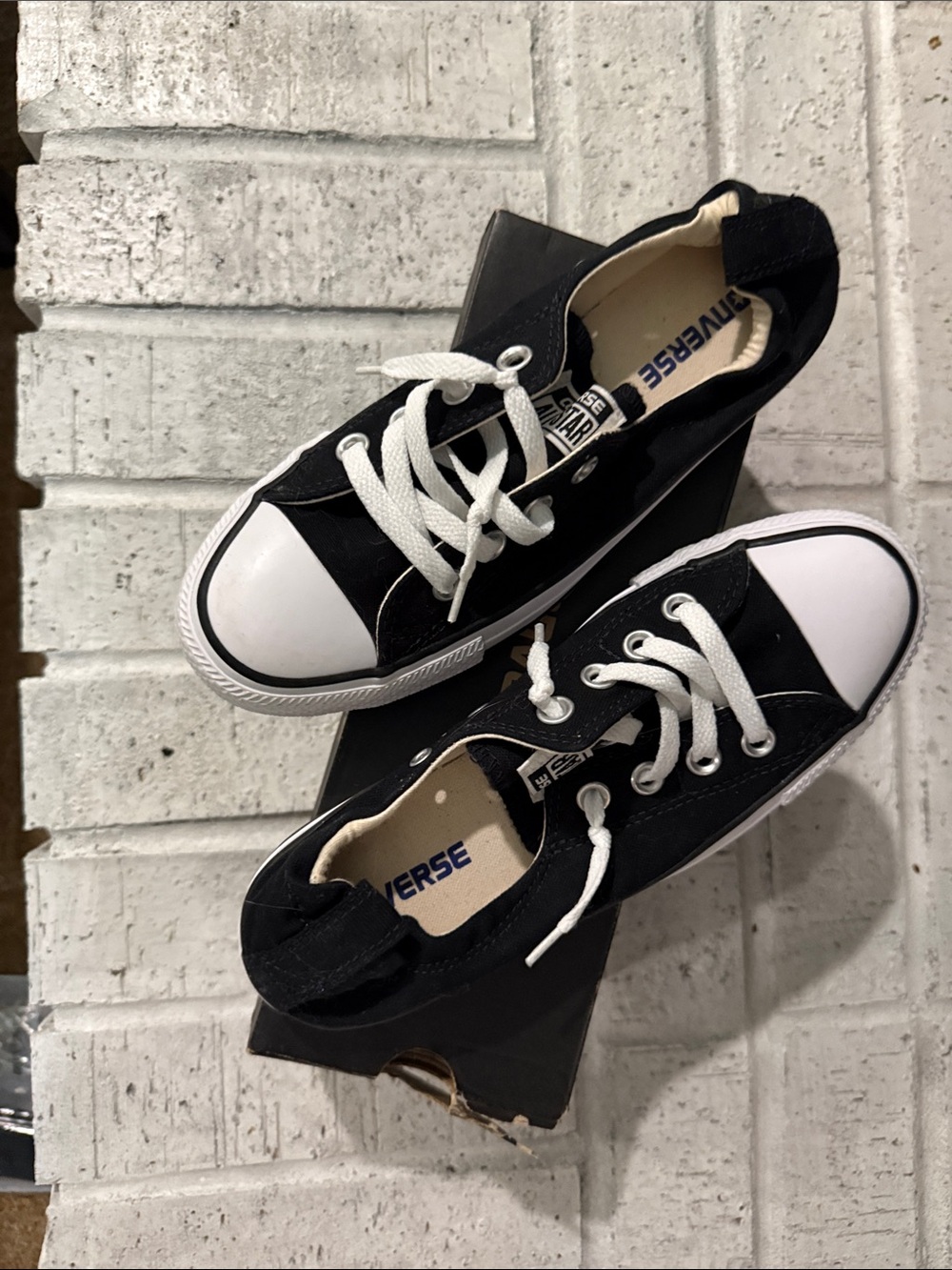 Converse Women’s Black and White Low-Top Canvas Sneakers
